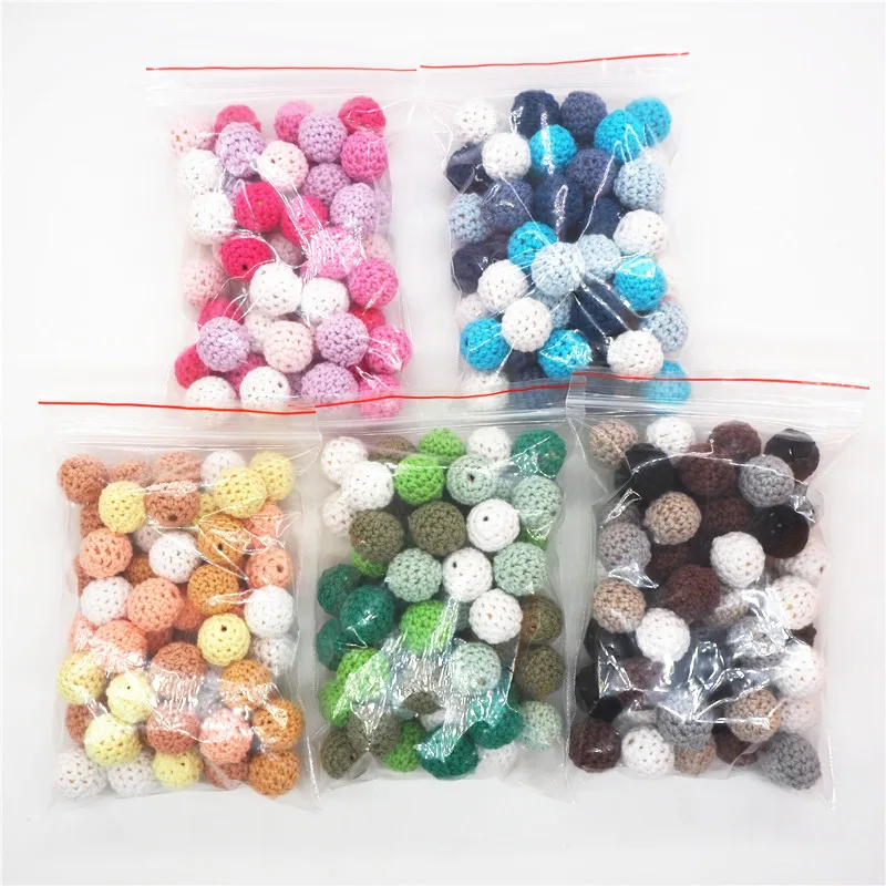 

Chengkai 50pcs 16mm 20mm Round Knitting Cotton Crochet Wooden Beads Balls For Beadable Pens Wooden Beads Balls