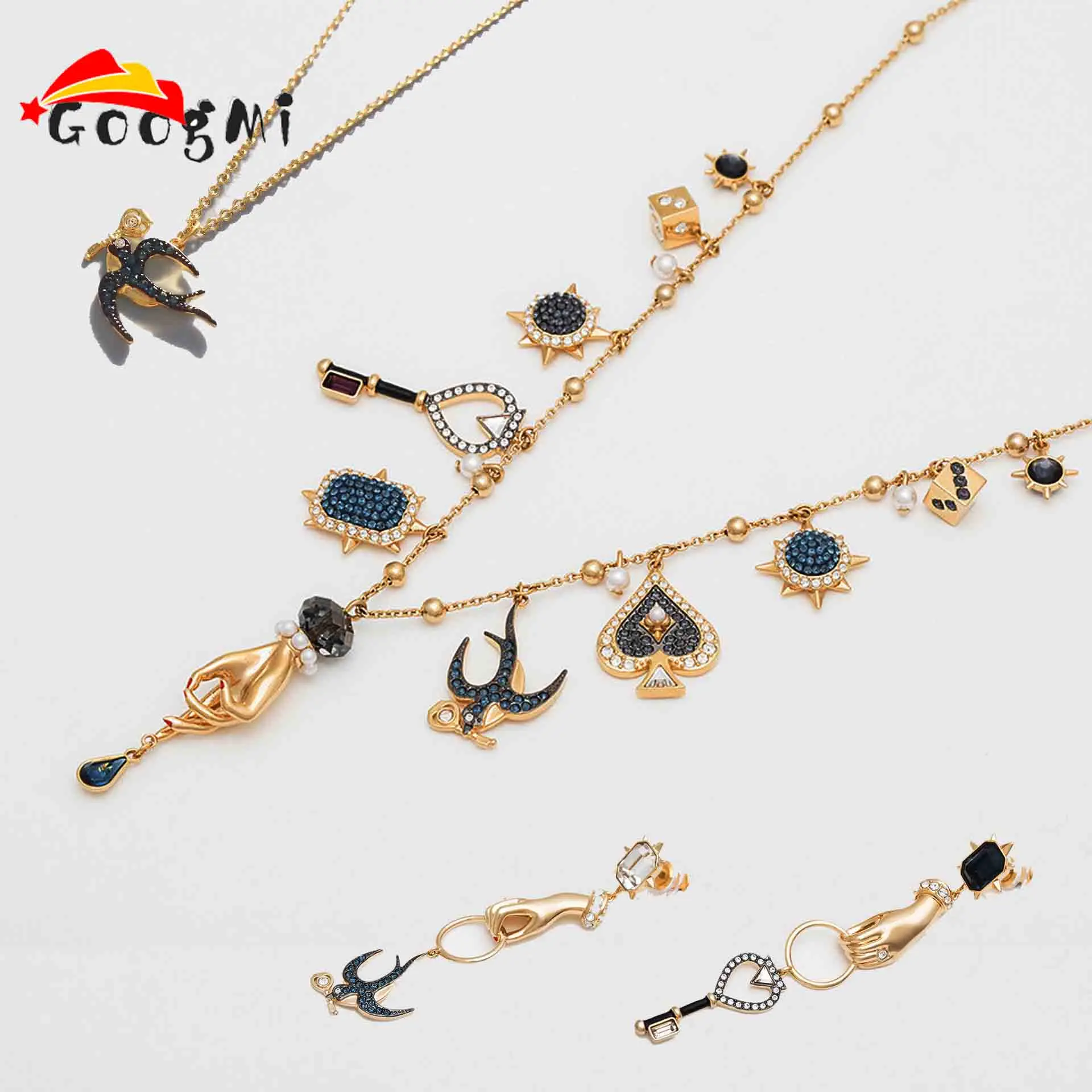 Conjunto de Joyería Fina de Acero Inoxidable con Diseño Geométrico Rona Goddess 2026, Collar, Aretes, Pulseras y Anillos, Accesorios Ideales para Fiestas