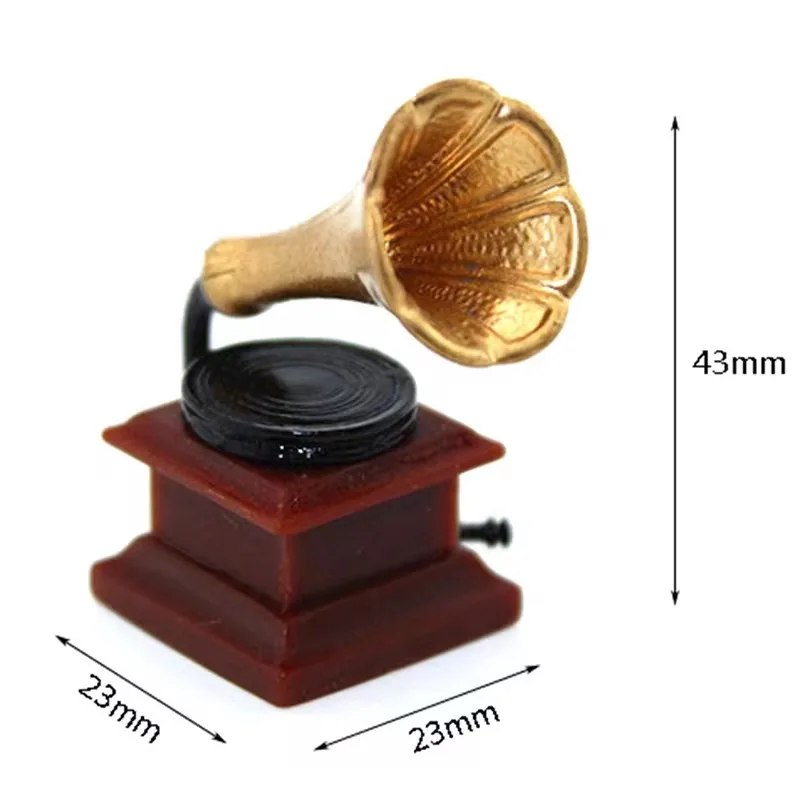 pandar Mini Retro Phonograph Model Decoration Furniture Accessories Child Decoration DIY Children's Toys Gifts