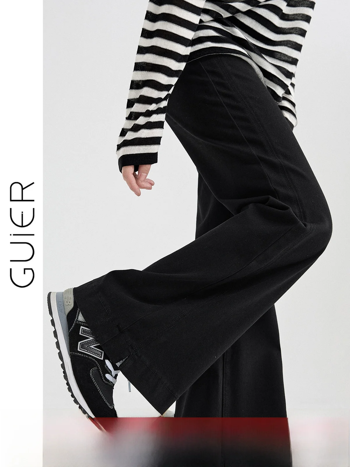 

Женские черные джинсы с высокой талией, расклешенные, универсальные, повседневные, весенние, широкие, однотонные