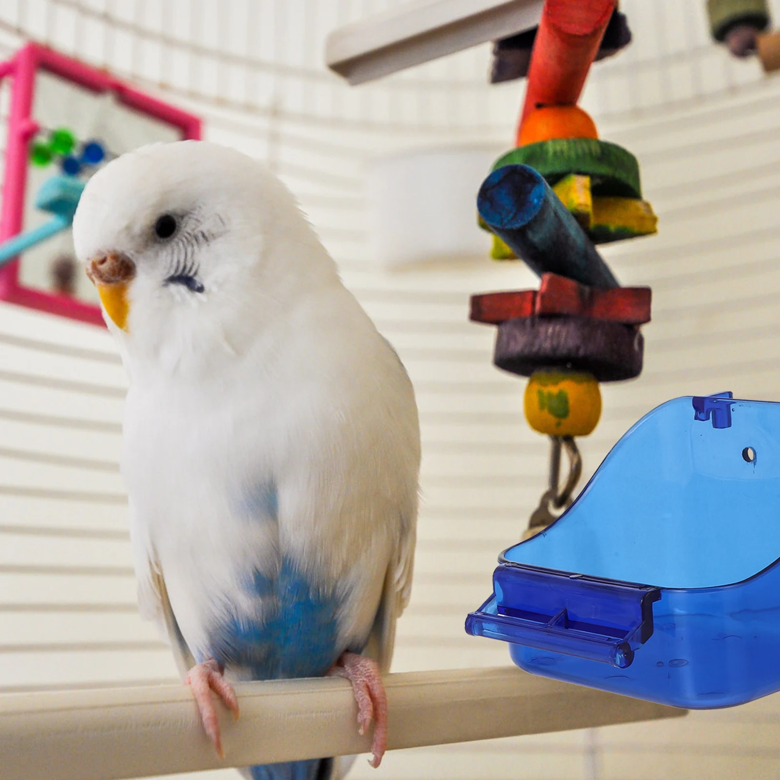 

Bird Feeder Pet Bath Tub Parrot Bathtub Reusable Durable Plastic Birdcage Food Box Feeding Basin Supplies Small Pets Accessories