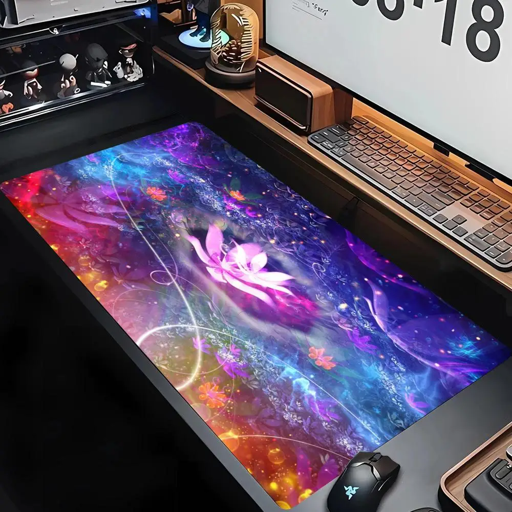 Vibrant Multicolor Burst Nebula Cosmic Space Playmat Fit Large Size Laptop Office Desktop Learning Pad