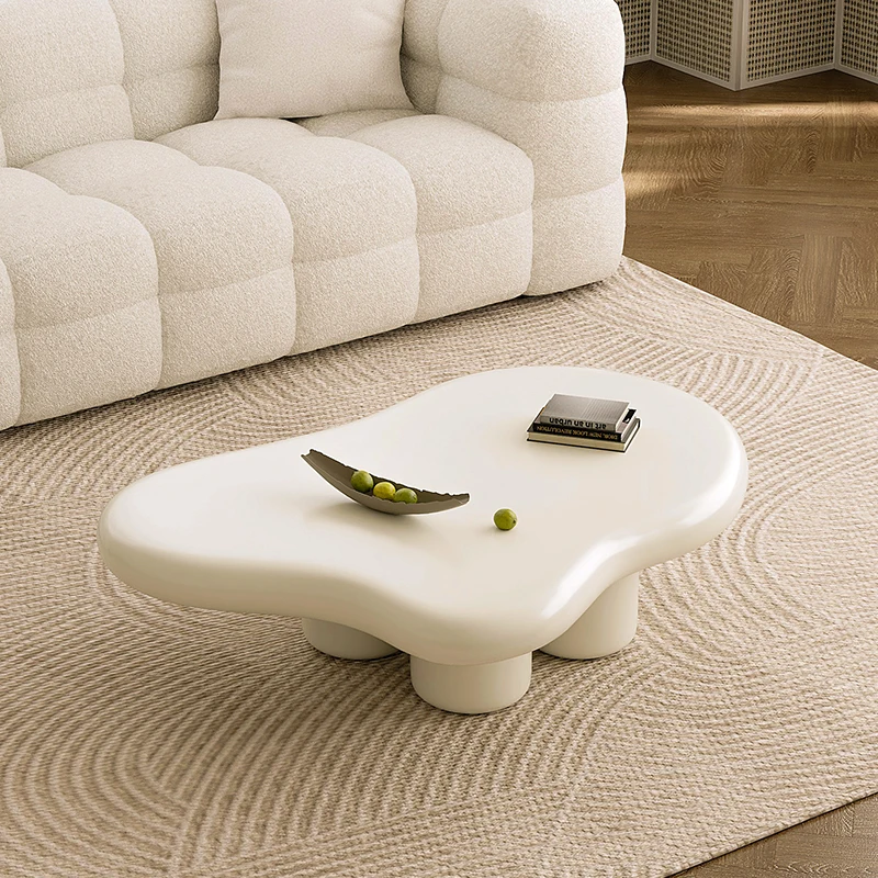 

Minimalist Modern Cream Wind Cloud Coffee Table Living Room Light Luxury Simple Modern Nordic Center Coffee Tables Oval White