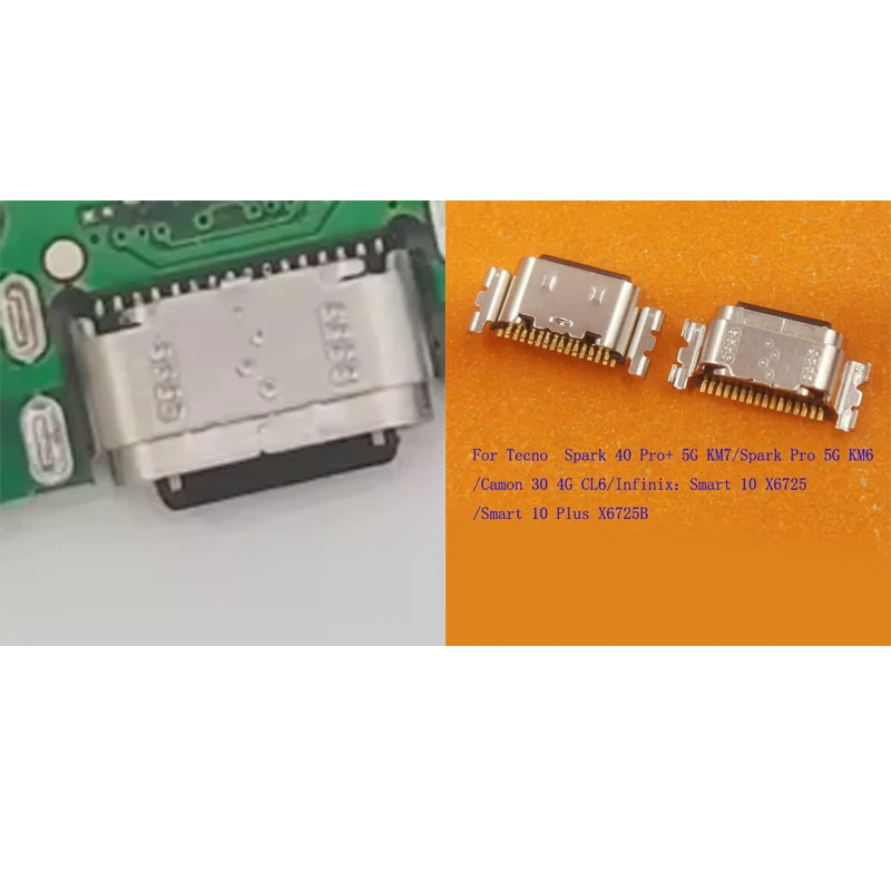 10-50 Stück USB-Ladeanschluss-Stecker für Tecno Spark 40 Pro+ Camon 30 Infinix Smart 10 Plus Smart10 X6725 KM7 KM6