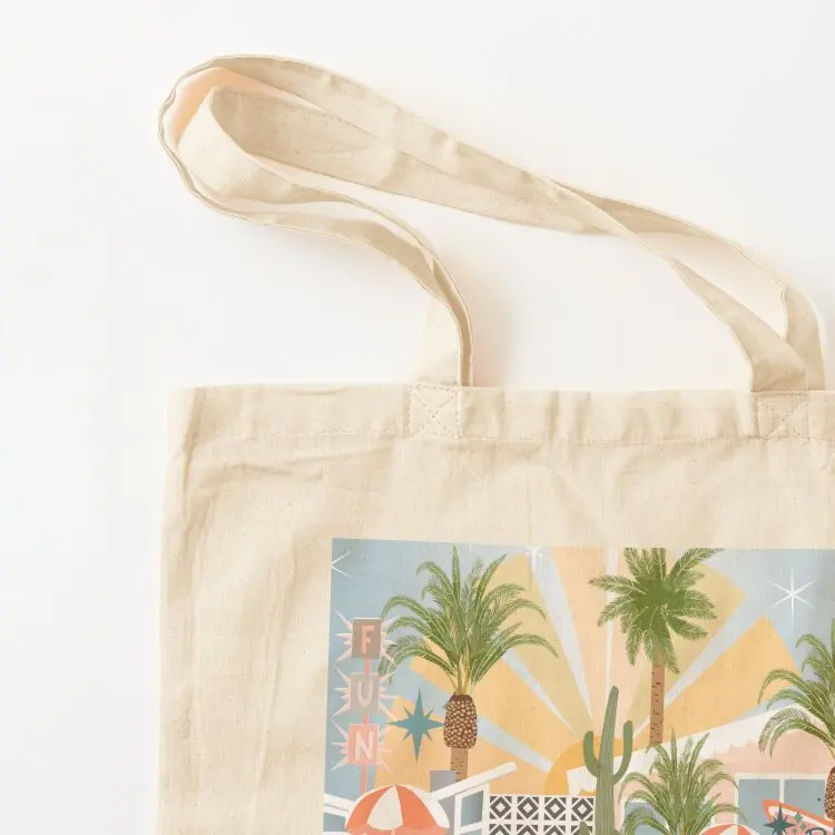 Palm Springs منتصف القرن الحديث حمل حقيبة حمل أكياس القماش أكياس المرأة المتسوق المرأة