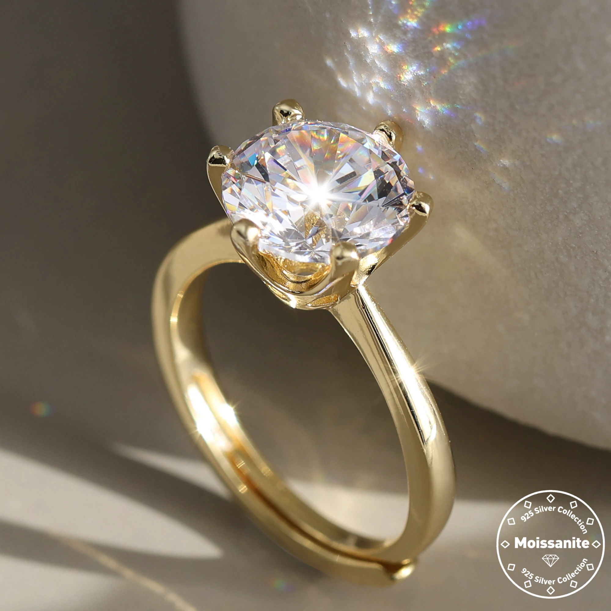 

Effie Queen D Color 1-4ct Oval Cut Moissanite Diamond S925 Silver Open Ring Wedding Party Jewlery for Women 2025 Trend MOR02