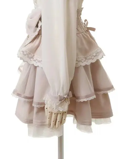 Imagem -06 - Saias Curtas de Renda Multi-camadas Femininas com Arco Grande Saias Rosa Lolita Vestido de Baile Rosa Doce Produção em Massa Série Mineira Japonesa Primavera e Outono