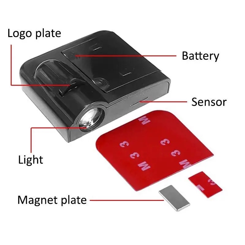 Universal Wireless Car Door Welcome Lights Ambient Projector Lamp Car Stickers for Hyundai N LINE Veloster Kona Elantra I30 I20