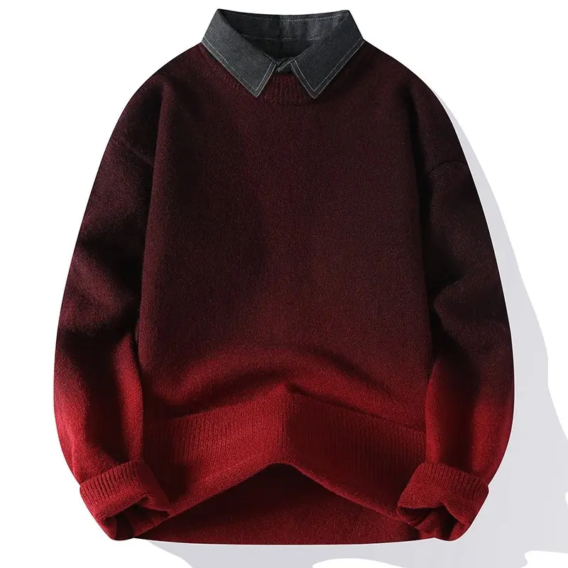 Two Fake Items Sweater, Outdoor, Fishing, Fashionable, Men, Trendy, Cycling, Versatile, Sport, Travel, Leisure, Knitted Sweater