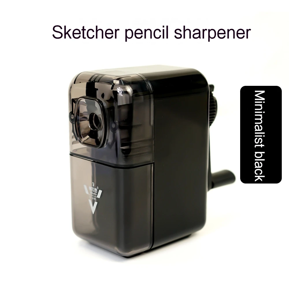 Handmatige handslinger puntenslijper transparant/zwart voor kinderen kunstenaars kunst speciaal student creatief kantoor schoolbenodigdheden