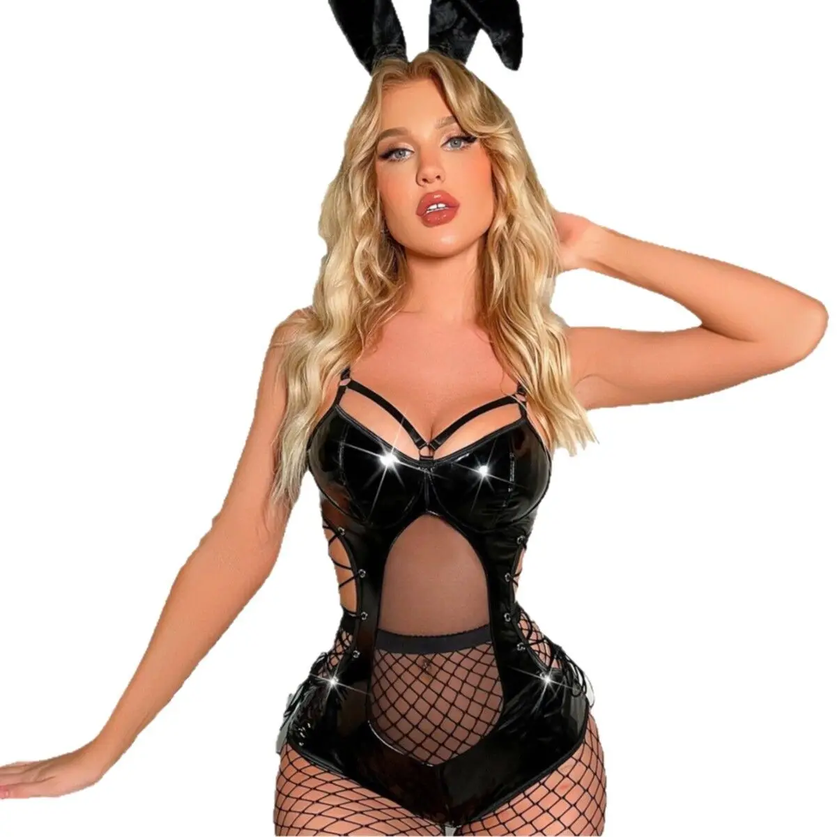 Wholesale Women's Sexy Mesh See-through Lingerie Bodysuit Adult Lady Exotic Roleplay Bunnny Girl Underwear Cosplay Costumes