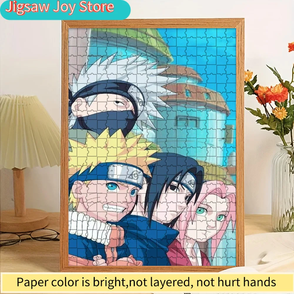 

Anime Naruto Team 7 Kakashi Naruto Sasuke Sakura Konoha Village Background Paper Puzzle, Premium High Definition Vivid Print, Sm