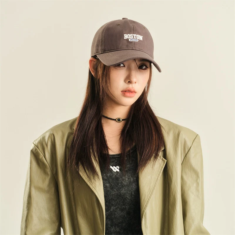 Summer Men Women Letter Embroidery Baseball Cap BOSTON Printed Peaked Cap Adjustable Outdoor Travel Casual Sun Visor Hat
