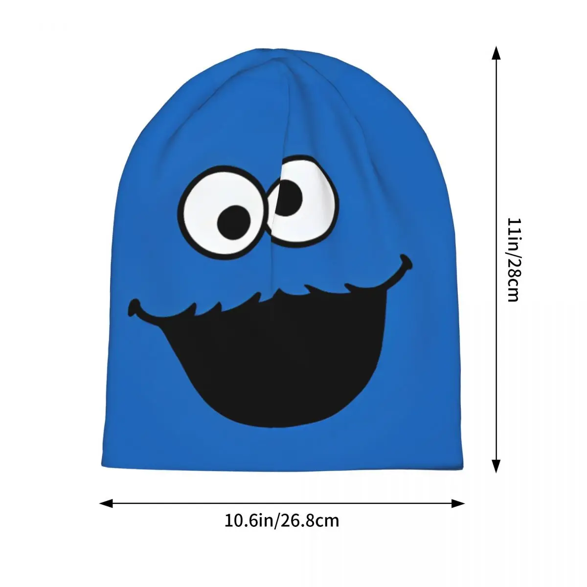 Cookie Monster S-Sesame Street Bonnet Hat Ski Sesame Street Cartoon Comedy Skullies Beanies Hat Men's Women's Dual-use Caps