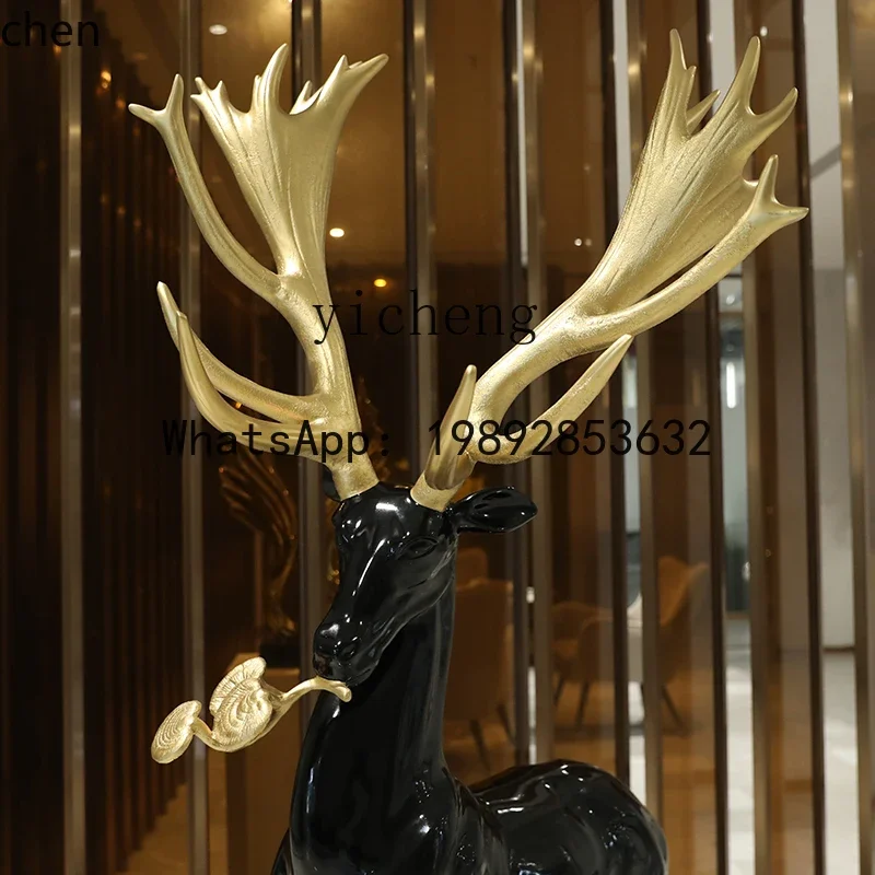 hotel lobby welcome large floor ornament lucky deer fiberglass living room abstract deer sculpture