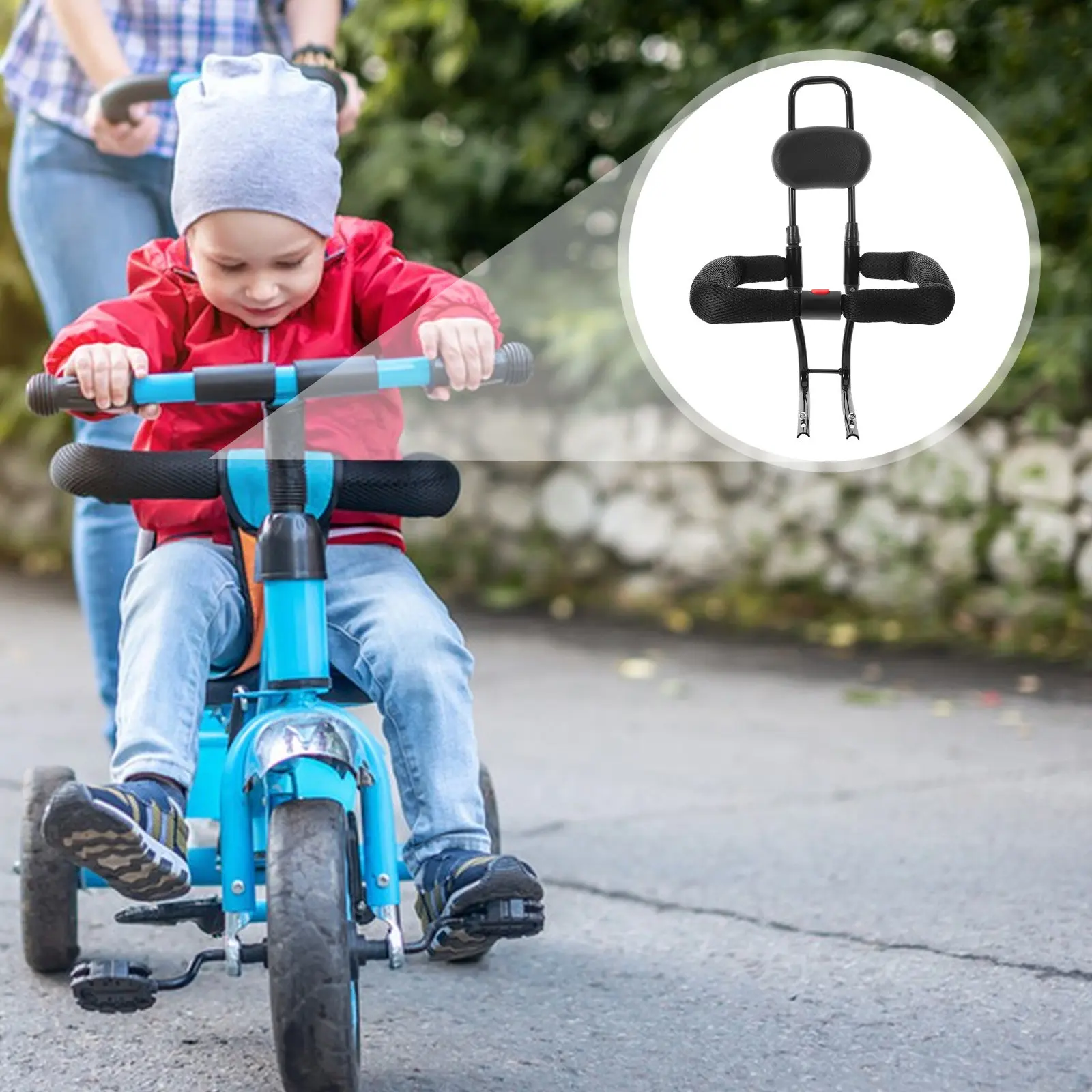 

1Set Children Tricycle Safety Guardrail Strong Anti-Slip Seat Rail for Beginner Rider Push Tricycle Stroller Attachment Toddler