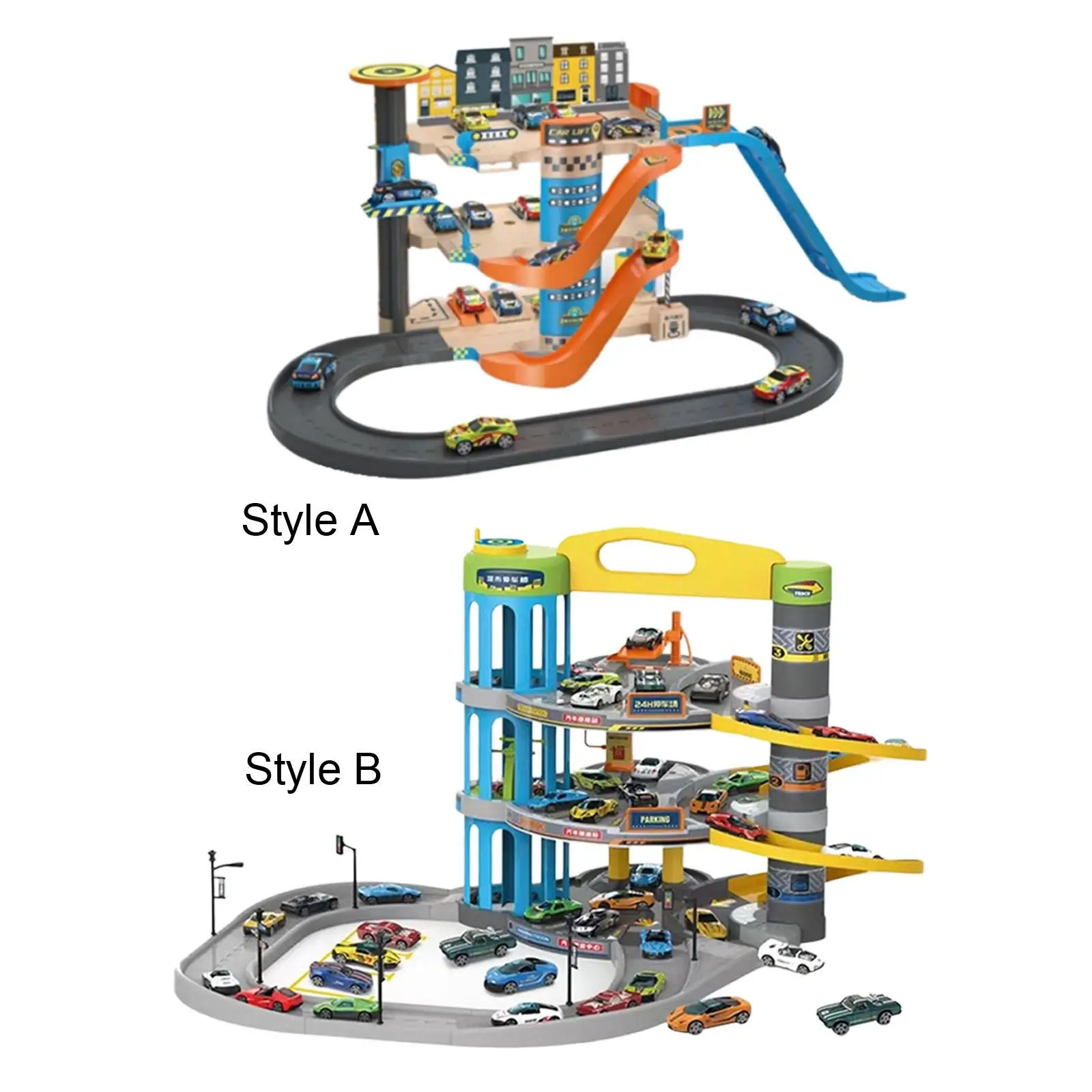 Track Parking Lot Toy Set Leisure Toys Educational Playset Vehicles for Kindergarten Preschool Ages 2 3 4 Years Old Kids