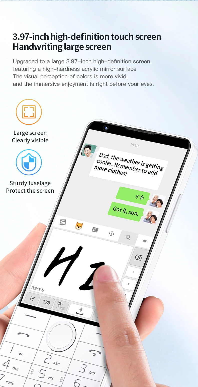 NEW DOOV R70 Pro 4G Smart Touch Keyboard Google Phone 4" IPS 6GB+128GB Android14 16mp 2600mAh Whatsapp Multi Language Cellphone