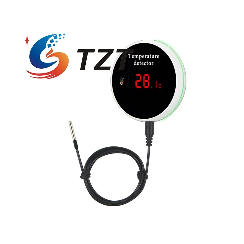 TZT SNT957W-TDE (3M/9.8FT) Tuya Wifi Temperature Sensor/Temperature Humidity Sensor Smart Home Temperature Monitor with Probe