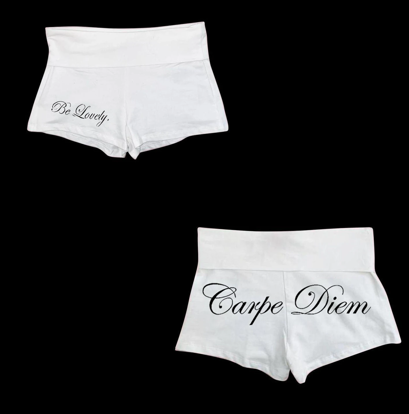 Women's 'Carpe Diem' 'Be Lovely' Print High Waist Bodycon Yoga Biker Shorts Y2K Casual Summer Bottoms summer Aesthetic fashion