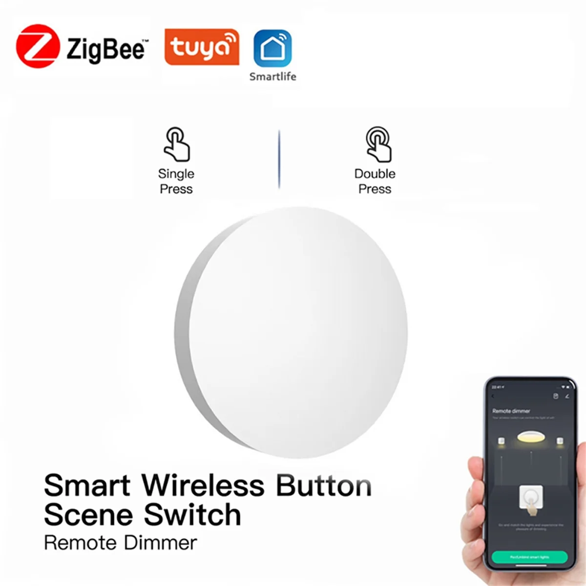 Tuya ZigBee Devices Button Scene Switch Intelligent Linkage Smart Switch Battery Powered Automation Work with Smart Life