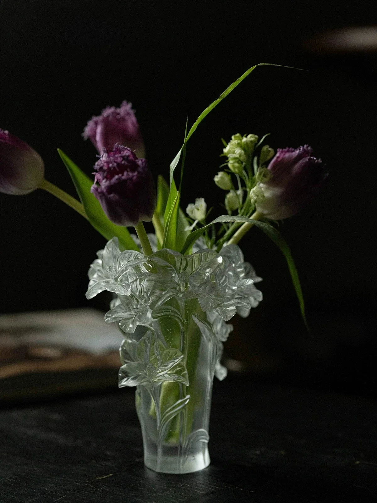 CLL light luxury simple human flowering ancient method glazed frozen glass vase kiln burning vase