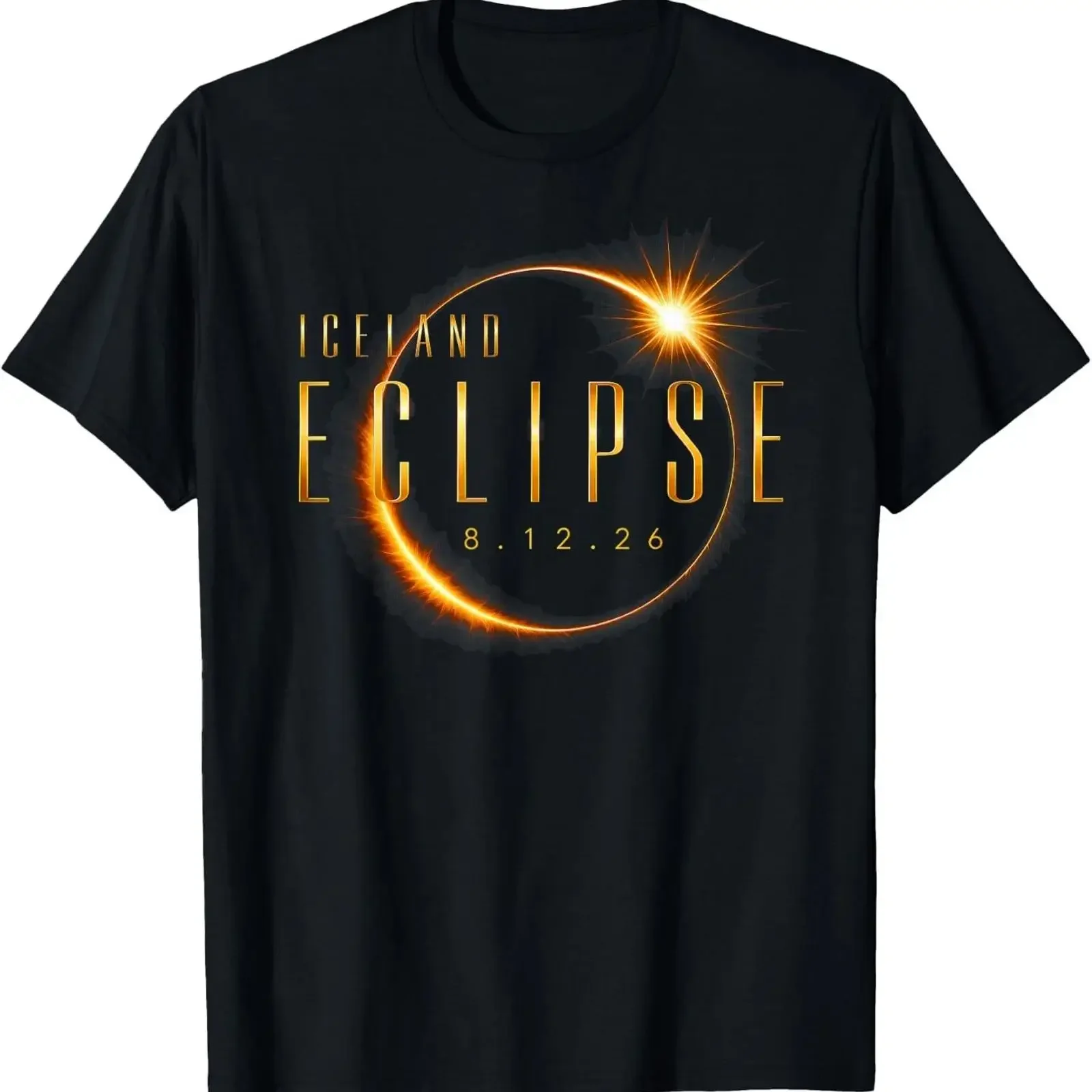 Iceland 2026 Total Eclipse 08 12 26 Solar Totality T Shirt vintage Washed Versatile Stylish streetwear Breathable homme fashion