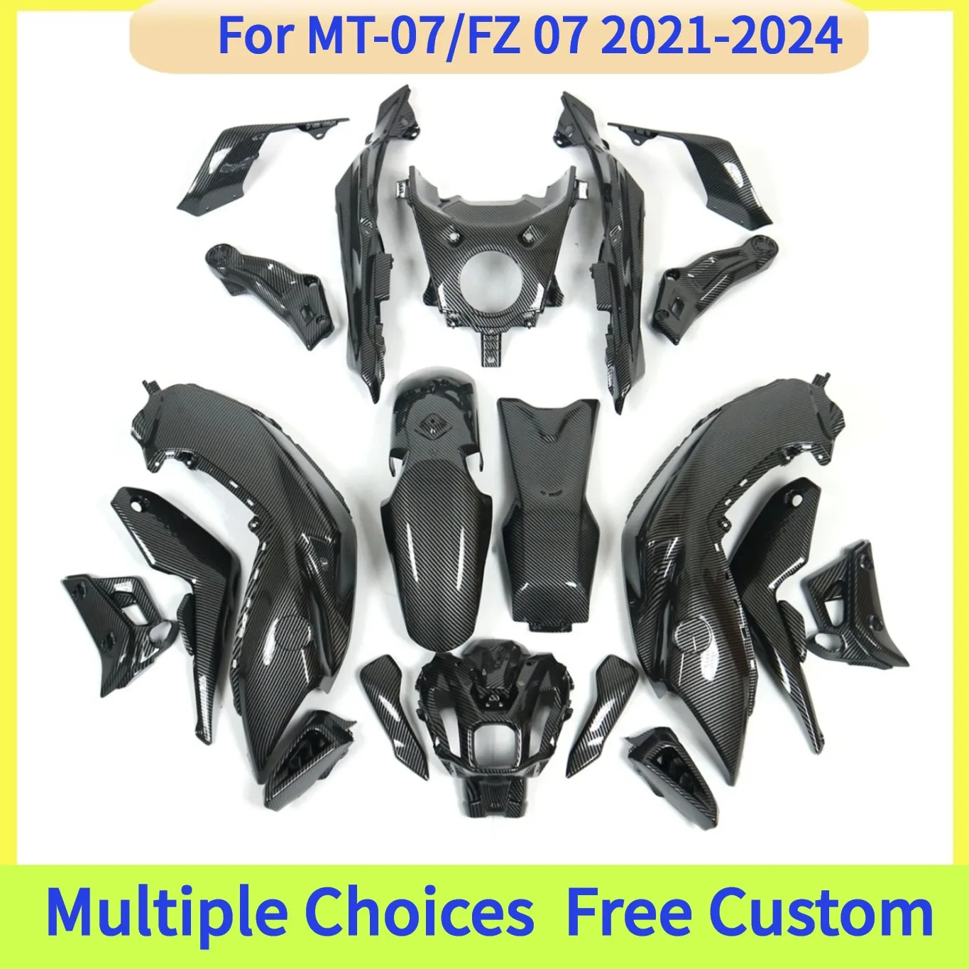 

Carbon Fiber Full Fairing Kit For Yamaha MT 07 2021 2022 2023 2024 FZ-07 FZ 07 MT-07 Aftermarket Replacement Parts