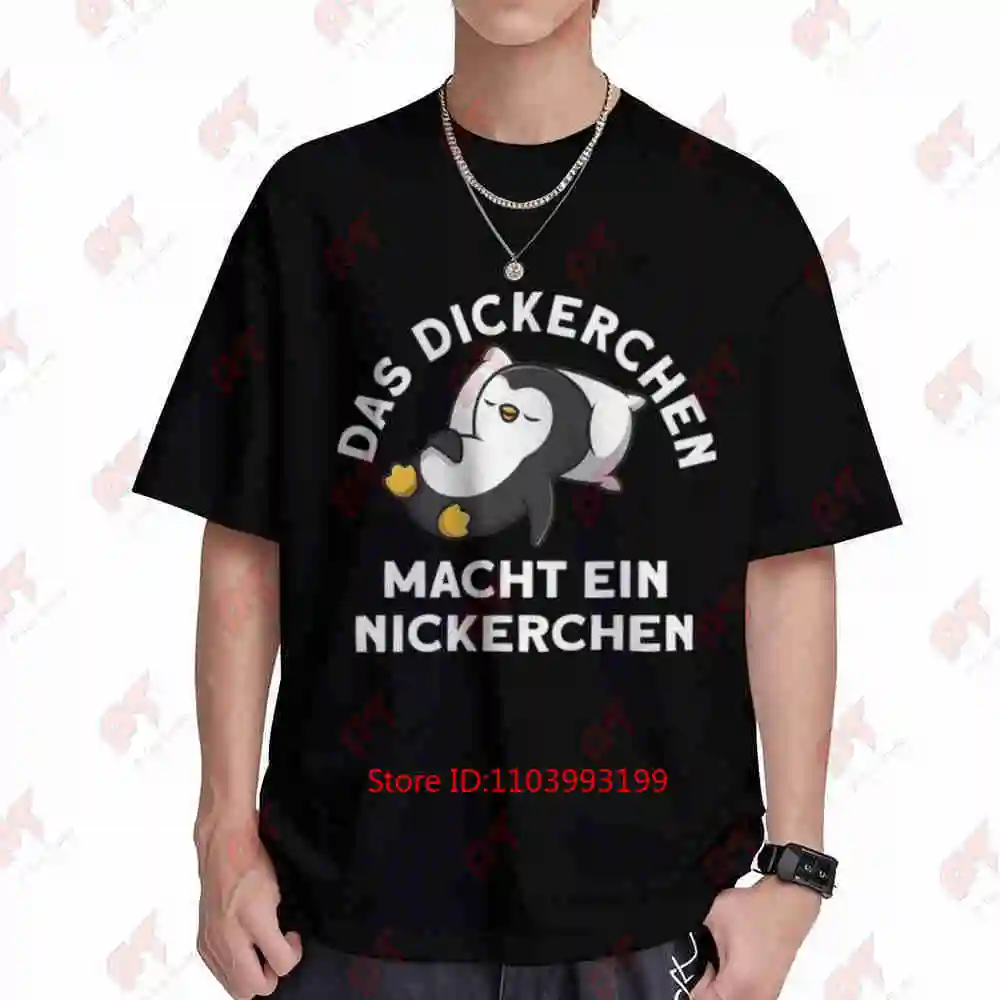 Dickerchen Makes A Nap Penguin Pyjamas Short Sleeve Tee 100% Cotton T-Shirt