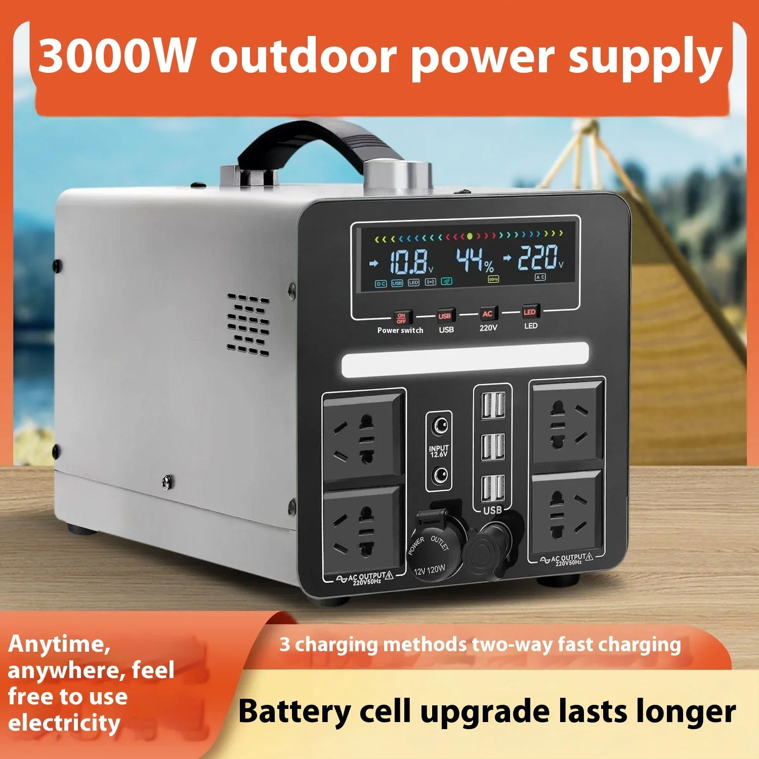 220v 100Ah LiFePO4 Battery  Tour Live Camping Stall Emergency Power Storage Backup Mobile Power Supply Outdoor Camping