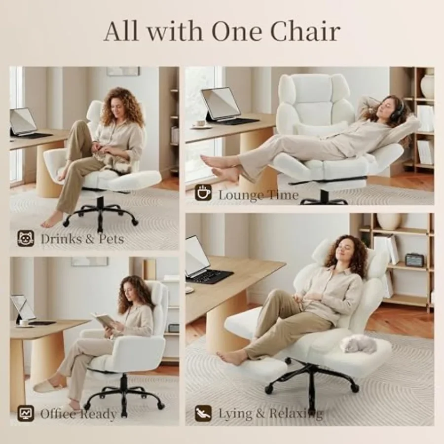 Office Chair with Flip Armrests, Big and Tall Ergonomic Computer Gaming Chair with Feet Rest, Extra Wide Seat Lumbar Pillow, Te view 3