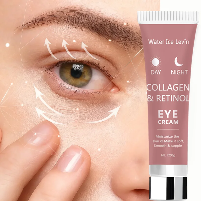 Collagen Retinol Eye Cream. Day Night Formula. Moisturizes Hydrates Deeply. Smooths Firms Eye Area. Soft Supple Skin. 20g.
