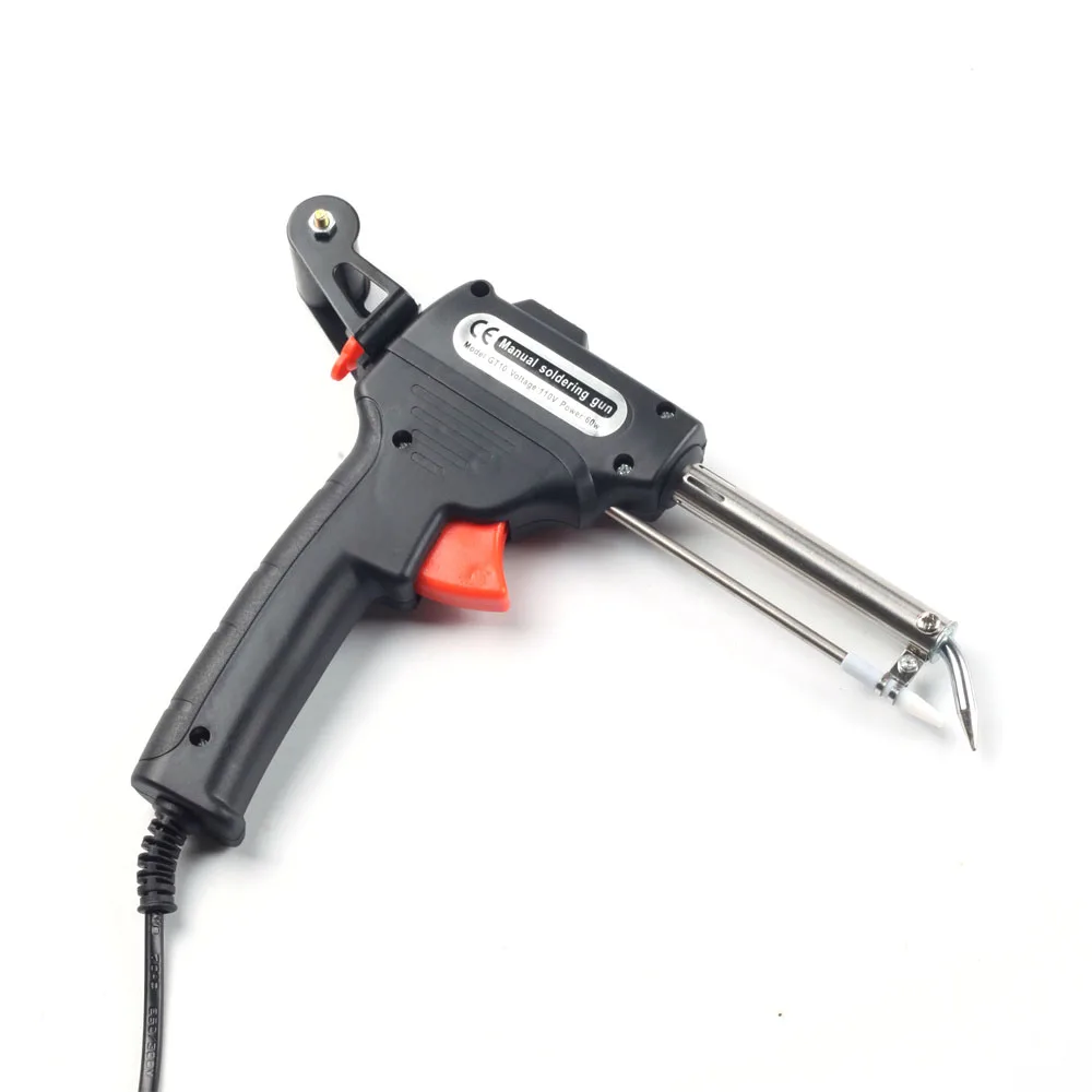 Imagem -02 - Ferro de Solda Elétrico Manual Aquecimento Interno Envio Automático Pistola de Lata Ferramentas de Reparação de Solda 110v 220v 60w us eu Plug