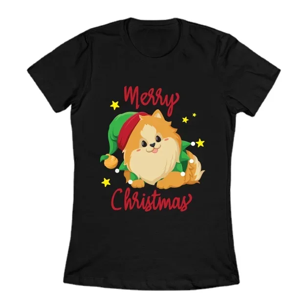 Christmas Pomeranian Merry Xmas Women's T-Shirt