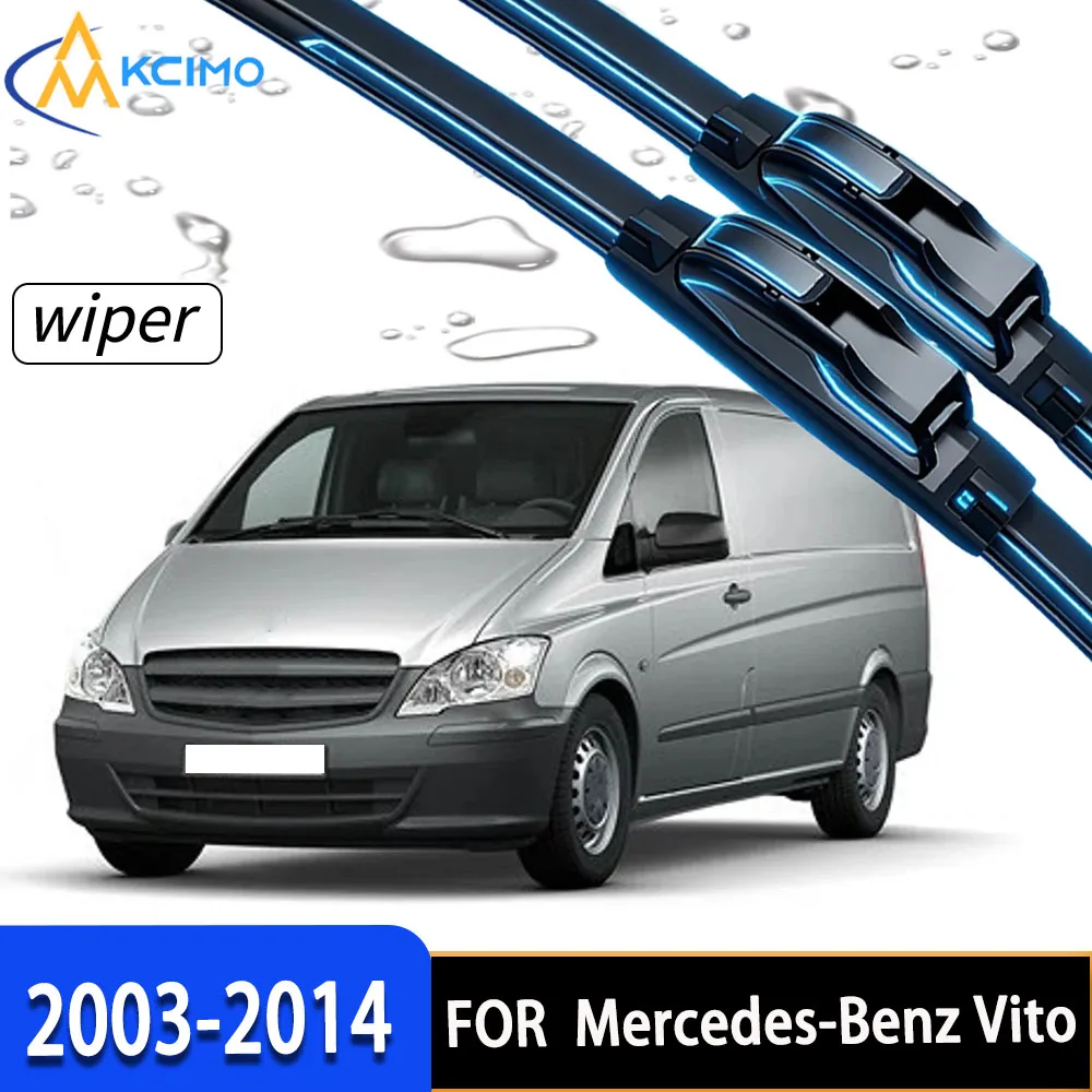 

Premium High-Density Rubber Front Windscreen Wiper Blades Perfect Fit for Mercedes-Benz Vito W639 2003-2014.