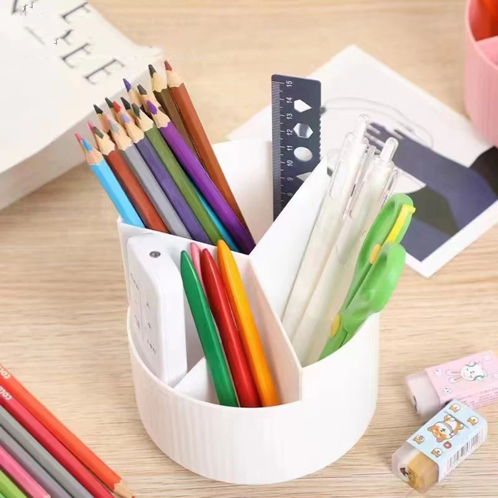 Simples Pen Holder Adequado para Desktop, Storage Bucket, Material de Escritório, Dormitório, 1Pc