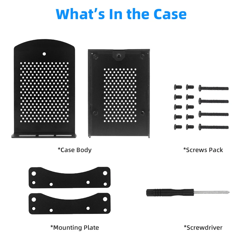 Raspberry Pi 4 Aluminum Alloy Case Metel Box with Hanging Bracket support Cooling Fan Screwdriver for Raspberry Pi 4 Model B