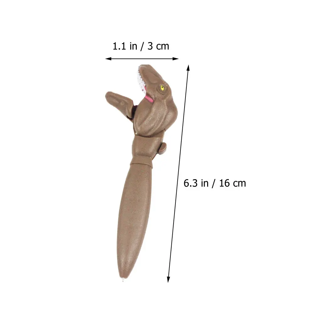 2Pcs Dinosaur Style Ballpoint Pen Three-Color Smooth Writing Portable Lightweight Pen for Students Teachers Creative Daily