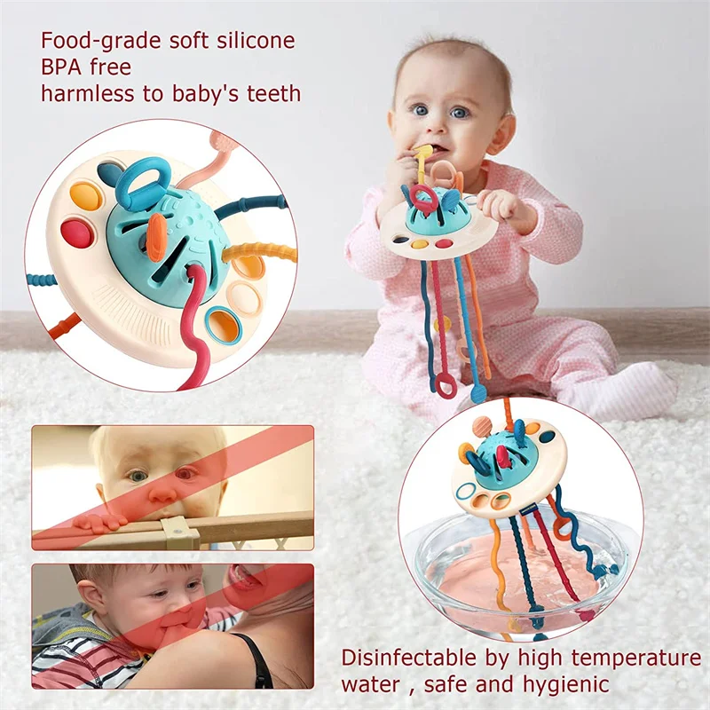 Jouets sensoriels Montessori pour bébé de 1 2 et 3 ans en Silicone pour bébé de 6 à 12 mois