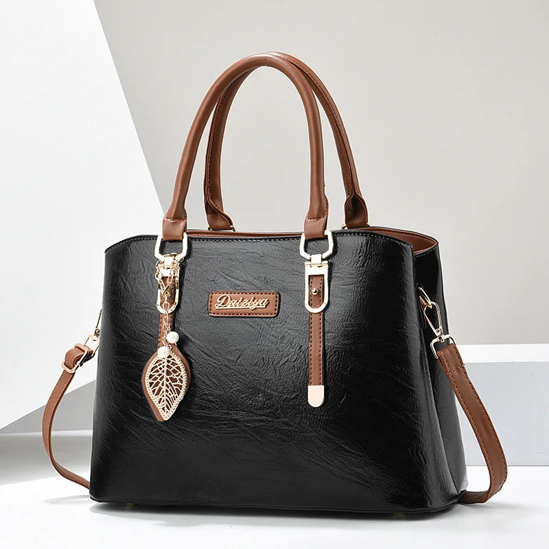 

Pu Leather Casual Women's Bags New Large Capacity Middle-aged Mom Crossbody Bags Luxury Handbags Designer Ladies Shoulder Bags