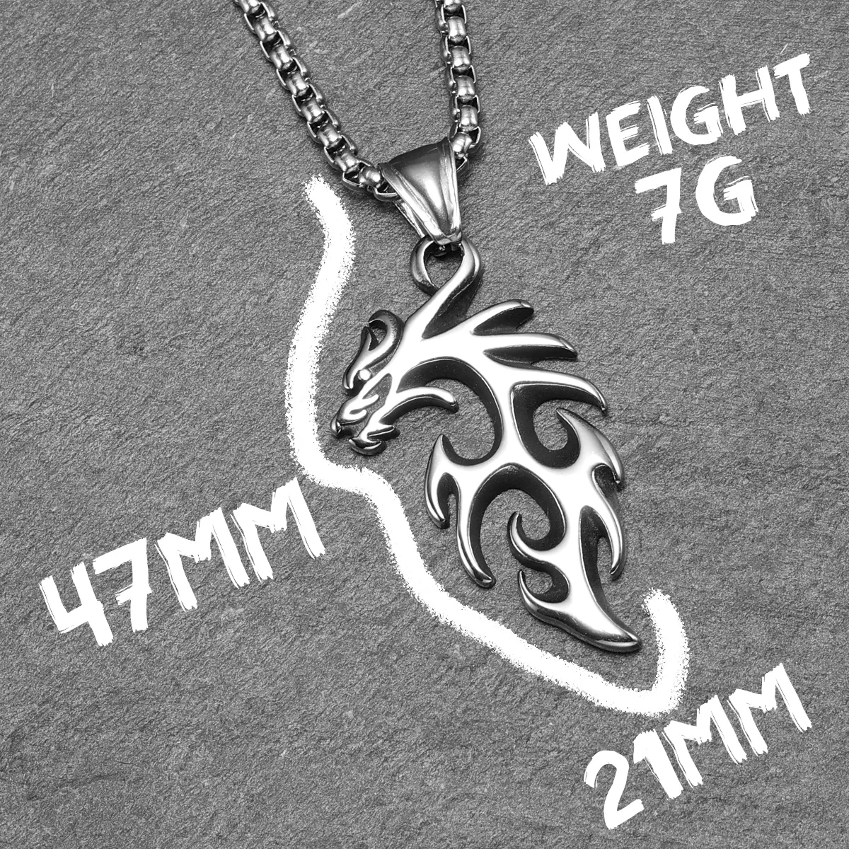 Dragon Pendants 316L Stainless Steel Men Powerful Amulet Necklaces Chain Punk Rock Trendy for Male Friends Jewelry Xmas Gift image 5