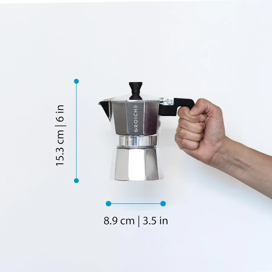 Milano Moka Pot Caffettiera Espresso da 3 Tazze con Capacità di 5 Oz Caffettiera da Piano Cottura per Campeggio a Casa e Viaggi Portatile ed Effi