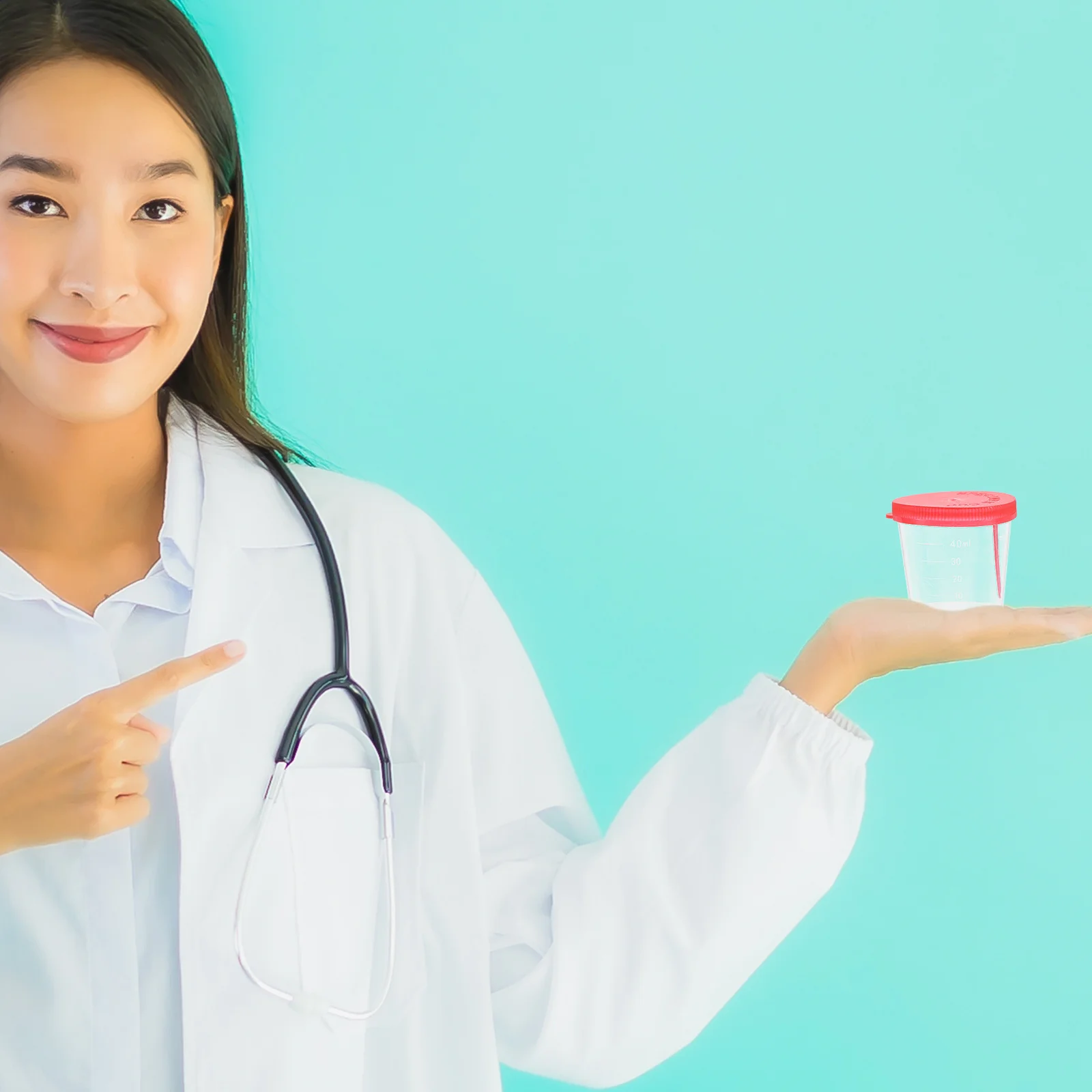 

10 Pcs Disposable Urine Cup Easy-to-read Specimen Cups Sample Containers with Lids Plastic Collection
