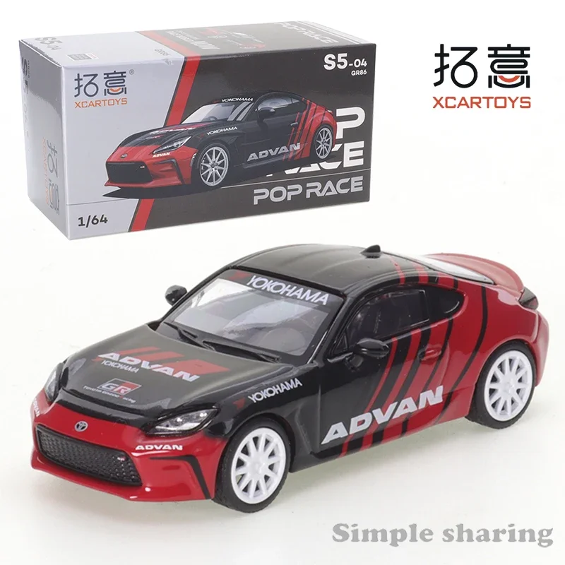 

XCARTOYS POP RACE 1:64 литая модель автомобиля Toyota GR86-ADVAN, подарки друзьям, коллекционные украшения, игрушки для детей