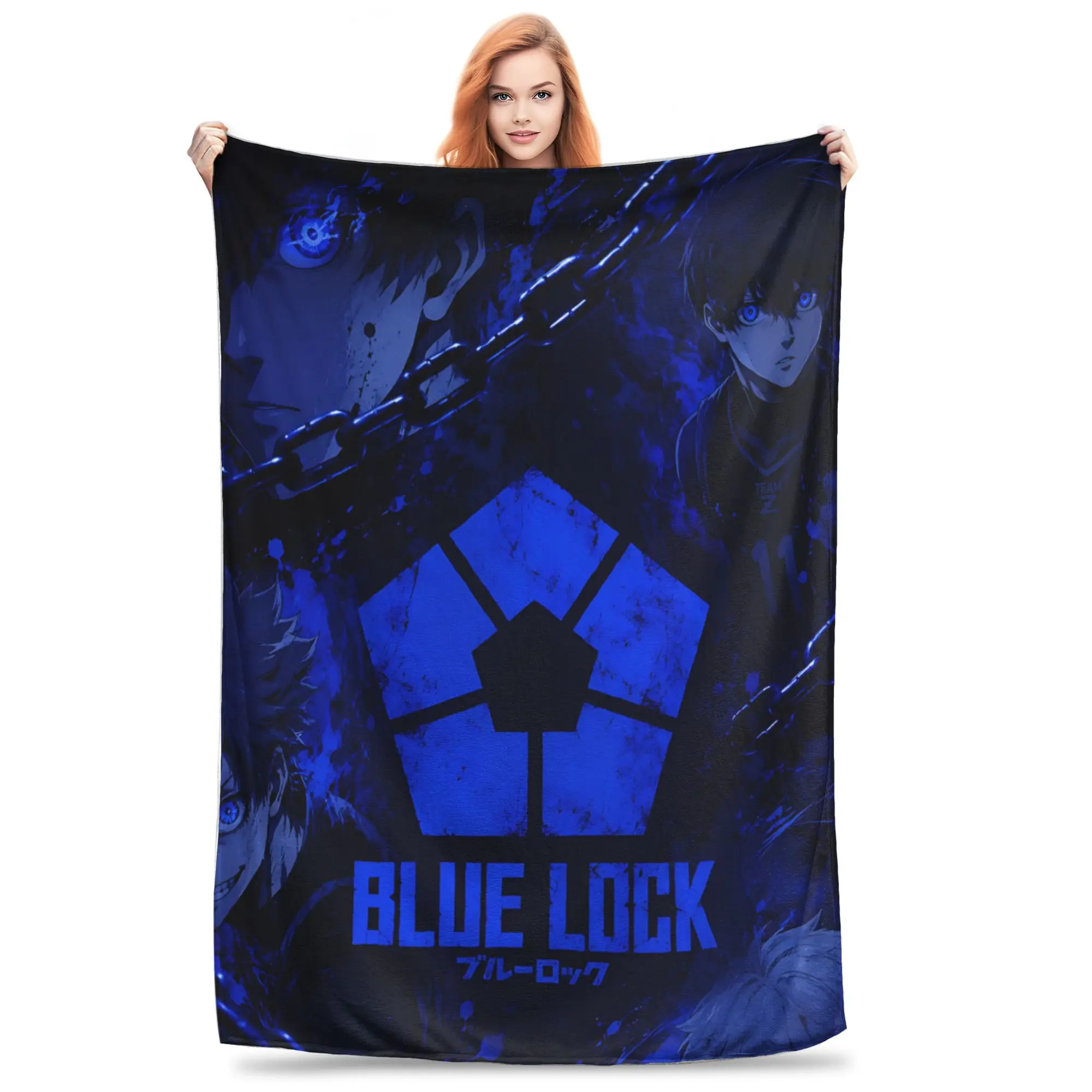 1PC home Cutecore Blue Lock Football Anime  Blanket Super Cosy Plush Home Living Room Sofa halloween