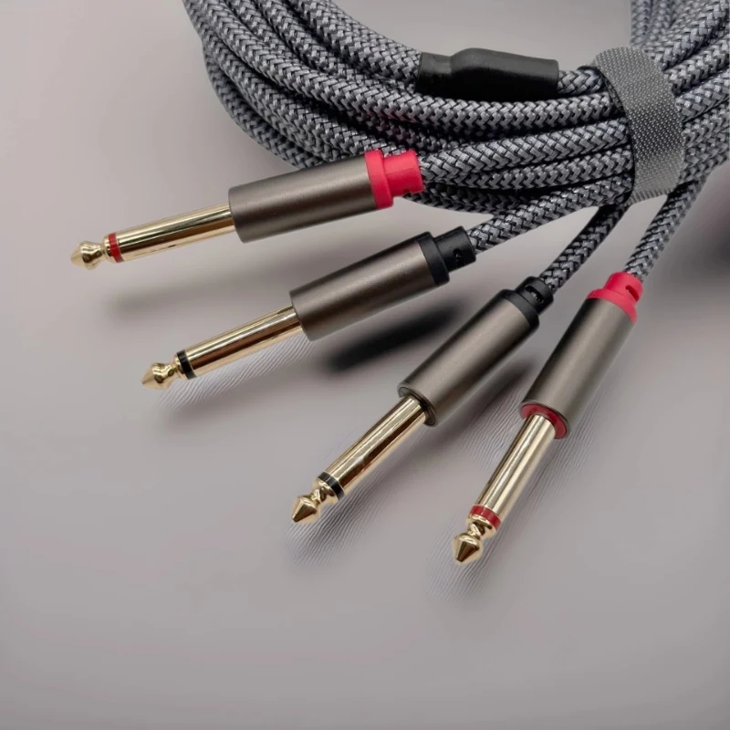 Dual 1/4' TS to Dual 1/4' TS Stereo Cable, Compatible with a Variety of Devices: AV Receivers, Amplifiers, Mixers and Hi-Fi Ster