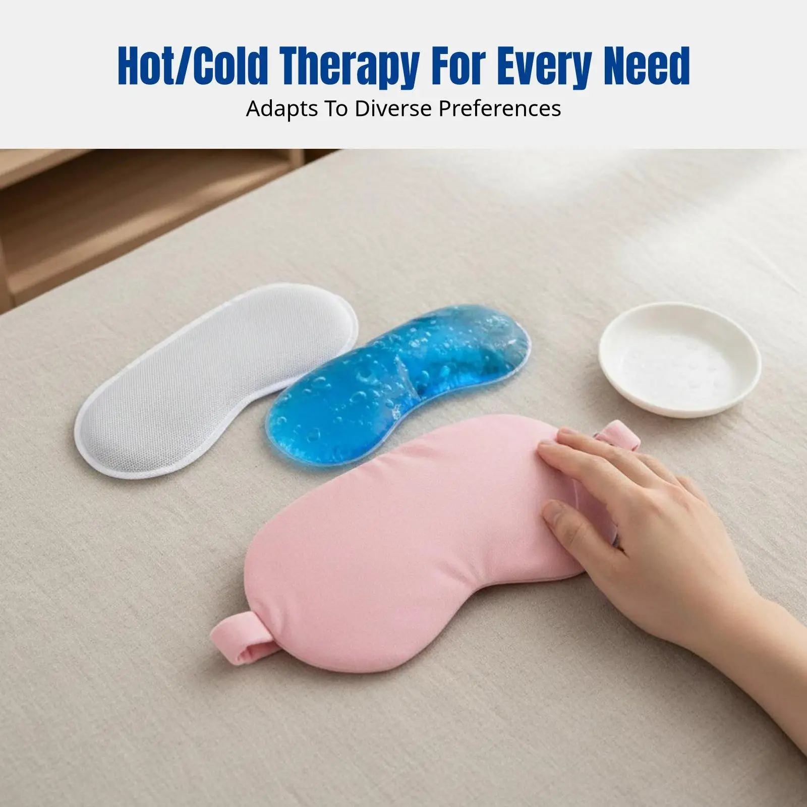 Cooling Weighted Sleep Mask for Sensitive Skin Adjustable Gel Eye Mask for Children Adults Study Travel