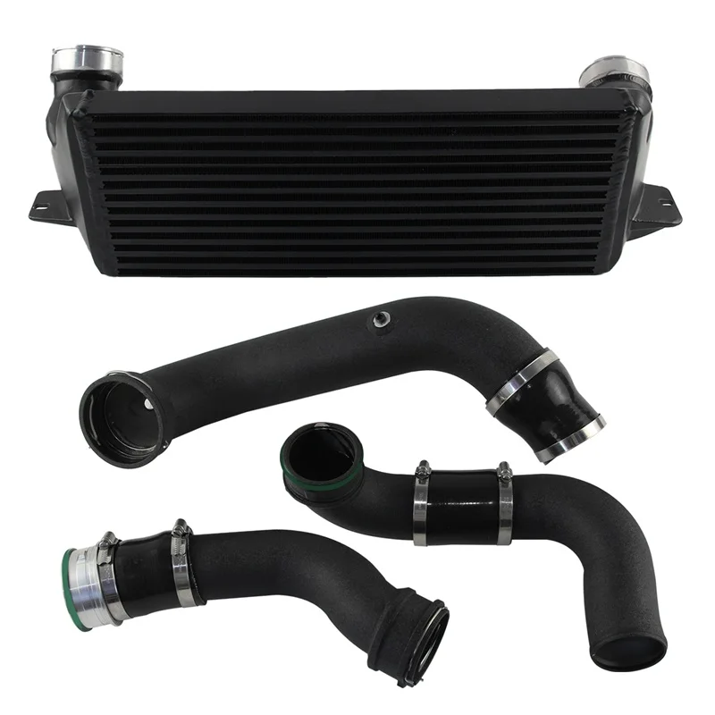 Pipe Kit Super Charge& Bar & Plate Intercooler Competition For BMW N55 E8X E9X E82 E88 E90 E91 135i 335i Black/Red Aluminum