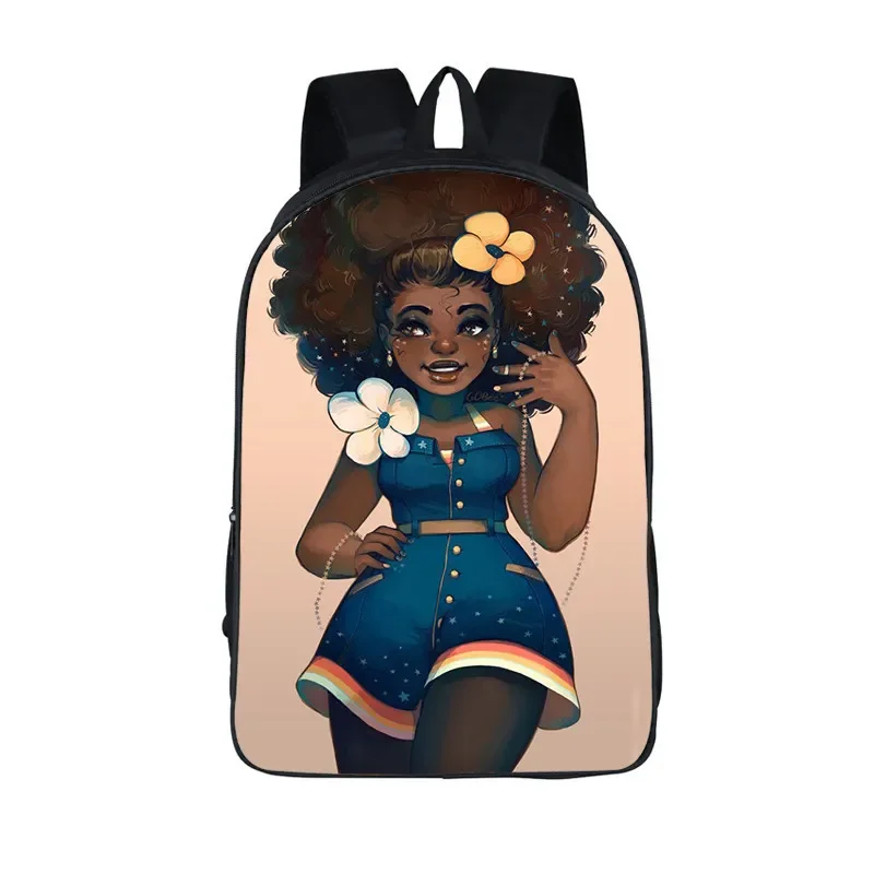 

Afro Girl Backpack Princess with Crown Children School Bags for Teenager American Africa Black Girls School Backpack Kid Bookbag
