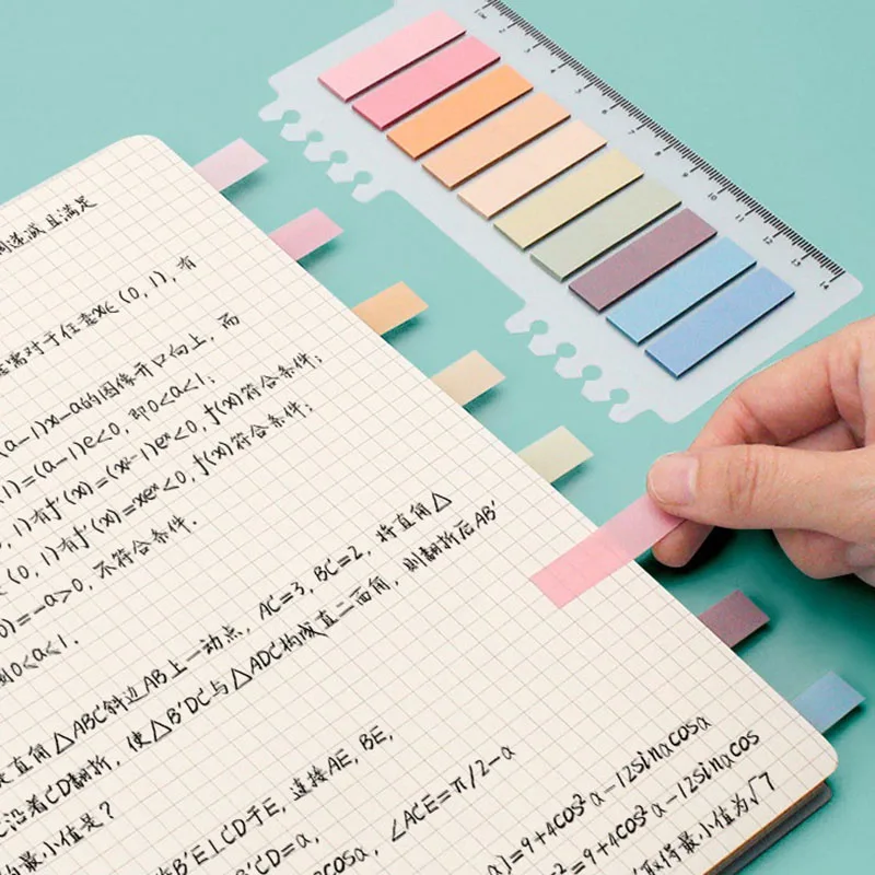 Retro Morandi Markers Paper Memo Pad Index Notepad Bookmark Stickers Color Sticky Notes Paper School Supplies Kawaii Stationery